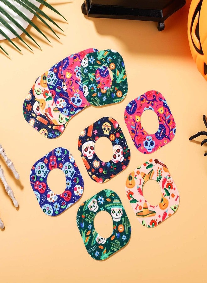 XIHIRCD 25 قطعة من اللصقات اللاصقة، 5 أنماط من لصقات مستشعر جهاز مراقبة السكر CGM، أغطية مستشعر مقاومة للماء، ملصقات فوق المستشعر مقاومة للعرق، ملحقات لجهاز Dexcom G7 (يوم الموتى) - Image 3